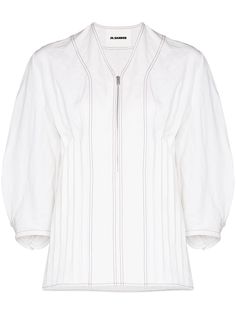 Jil Sander блузка с объемными рукавами