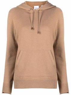Burberry logo-embroidered knitted hoodie