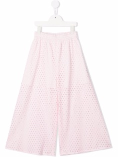 Monnalisa расклешенные брюки с перфорацией