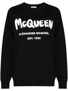 Alexander McQueen толстовка с круглым вырезом и принтом граффити