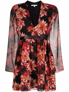 Patrizia Pepe платье мини с V-образным вырезом и цветочным принтом