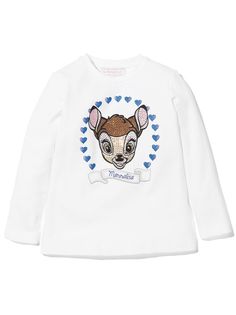 Monnalisa футболка с длинными рукавами и принтом Bambi