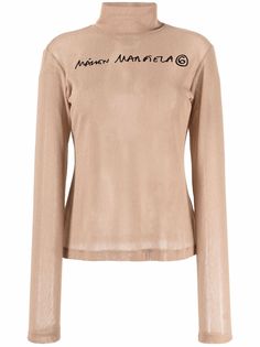 MM6 Maison Margiela прозрачный топ с логотипом