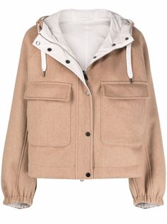 Brunello Cucinelli укороченная куртка с капюшоном