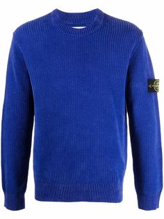 Stone Island джемпер в рубчик с нашивкой-логотипом