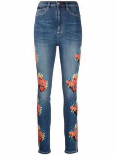 Philipp Plein джинсы Heart-Breaker с завышенной талией