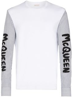 Alexander McQueen футболка с длинными рукавами и принтом граффити