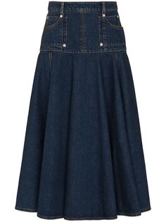 Alexander McQueen джинсовая юбка с завышенной талией