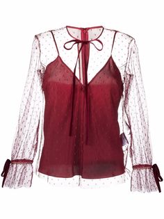 RED Valentino блузка с прозрачными рукавами
