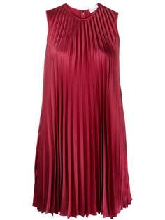 RED Valentino плиссированное платье с круглым вырезом