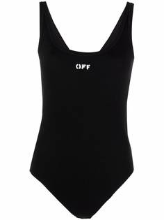 Off-White топ в рубчик без рукавов