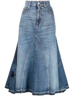 Alexander McQueen джинсовая юбка А-силуэта