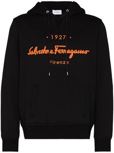 Salvatore Ferragamo худи с кулиской и вышитым логотипом