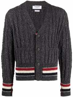 Thom Browne кардиган фактурной вязки с полосками RWB