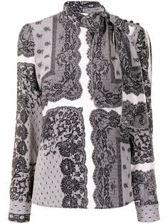 RED Valentino блузка с бантом и принтом пейсли