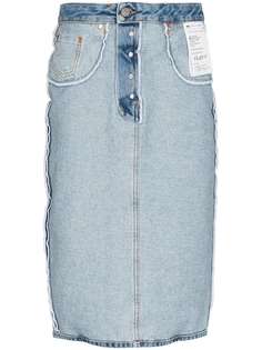 MM6 Maison Margiela джинсовая юбка миди Inside Out