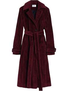 Victoria Victoria Beckham длинное пальто в рубчик