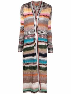 Missoni удлиненный кардиган с узором зигзаг