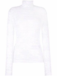 MSGM топ с высоким воротником и логотипом