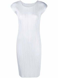 Pleats Please Issey Miyake плиссированное платье с короткими рукавами