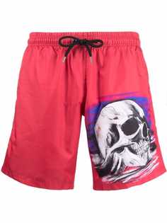 Philipp Plein плавки-шорты с кулиской и принтом Skull