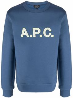 A.P.C. джемпер с круглым вырезом и логотипом