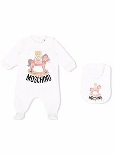 Moschino Kids комбинезон для новорожденного с логотипом