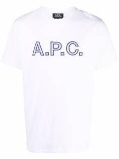 A.P.C. футболка с вышитым логотипом