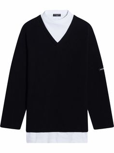 Balenciaga многослойный джемпер с V-образным вырезом
