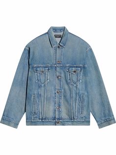 Balenciaga джинсовая куртка с вышитым логотипом