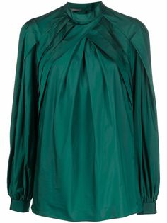 Alberta Ferretti драпированная блузка Taffetà с длинными рукавами