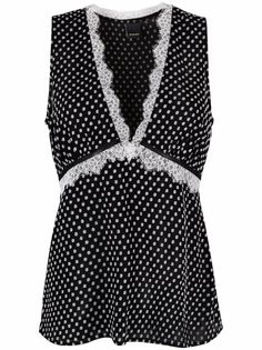 Pinko топ с кружевом и вышивкой
