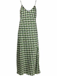 Jil Sander платье с V-образным вырезом и геометричным принтом
