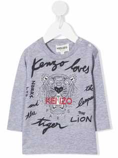 Kenzo Kids футболка с принтом Tiger