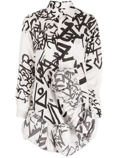 Comme Des Garçons рубашка асимметричного кроя с логотипом