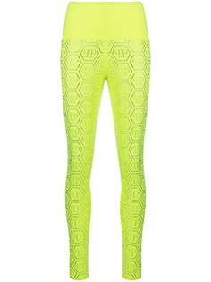 Philipp Plein легинсы с логотипом и стразами