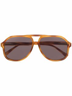 Gucci Eyewear солнцезащитные очки-авиаторы черепаховой расцветки