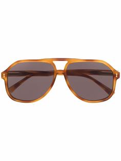 Gucci Eyewear солнцезащитные очки-авиаторы черепаховой расцветки