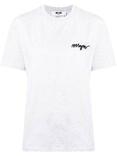 MSGM футболка с вышитым логотипом