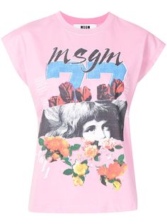 MSGM футболка с графичным принтом
