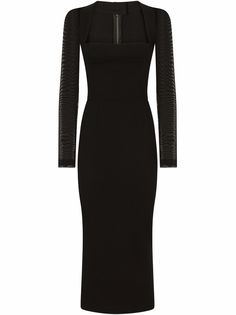 Dolce & Gabbana платье миди с прозрачными рукавами