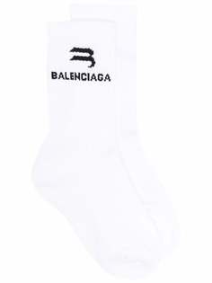 Balenciaga носки в рубчик с логотипом