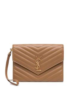 Saint Laurent стеганый клатч Monogram