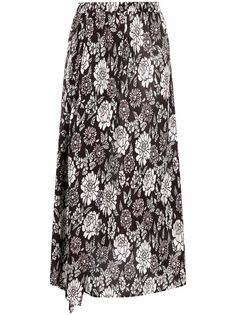 Christian Wijnants шелковая юбка миди Sonam с цветочным принтом