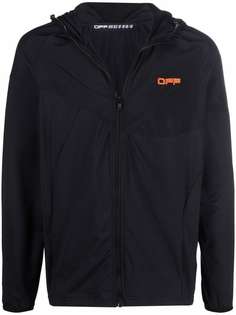 Off-White ACTIVE TECH FLEECE HOODIE BLACK ORANGE