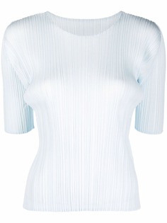 Pleats Please Issey Miyake плиссированная блузка с короткими рукавами