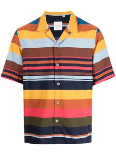 PAUL SMITH рубашка в стиле колор-блок с короткими рукавами