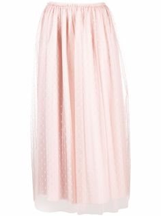 RED Valentino юбка миди с тюлем пуэн-деспри