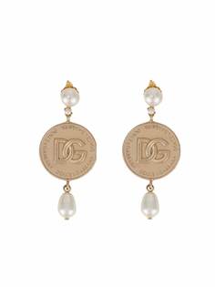 Dolce & Gabbana серьги с логотипом DG