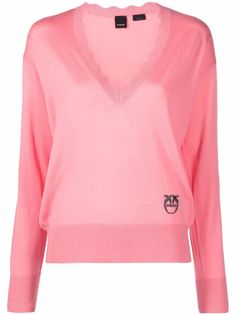 Pinko джемпер с фестонами и вышитым логотипом